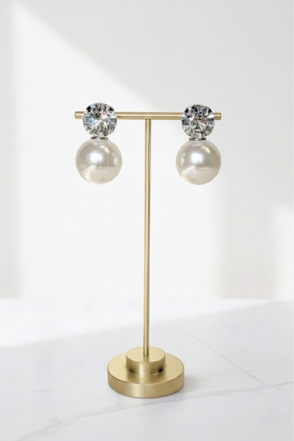 Elizabeth Bower Duet Stud イヤリング シルバー JULIEBRIDAL